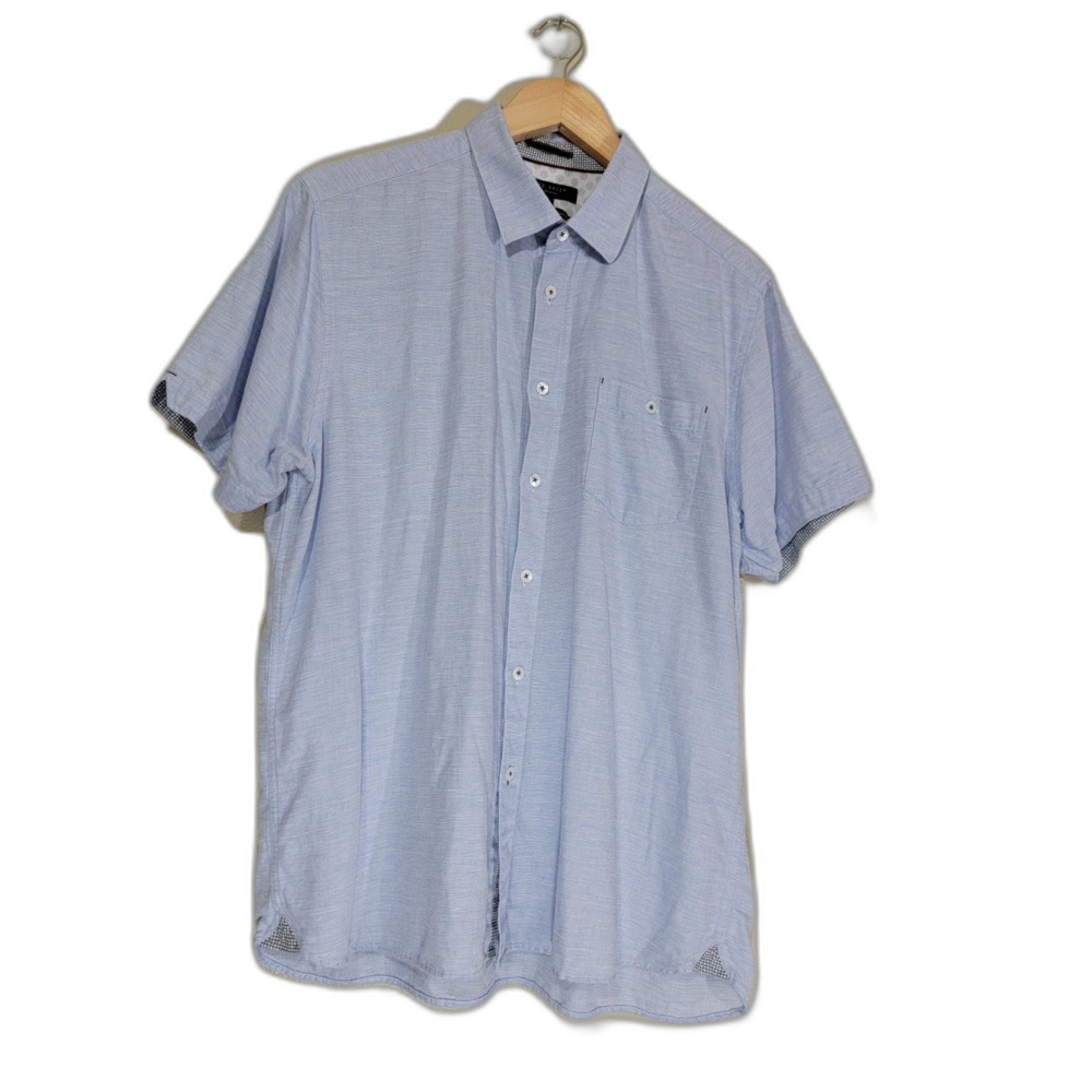 Men's Ted Baker Chambray Short Sleeve Shirt  - sz 5